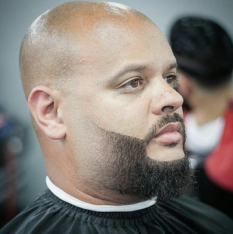 Bald Head with Beard hair style for fat guys