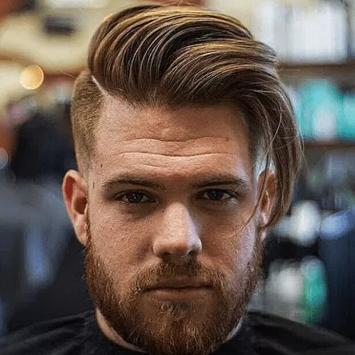 Long Comb Over With Fade hair style for fat guys